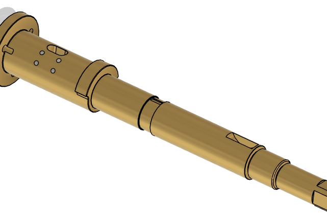 CAD model of a precision shaft