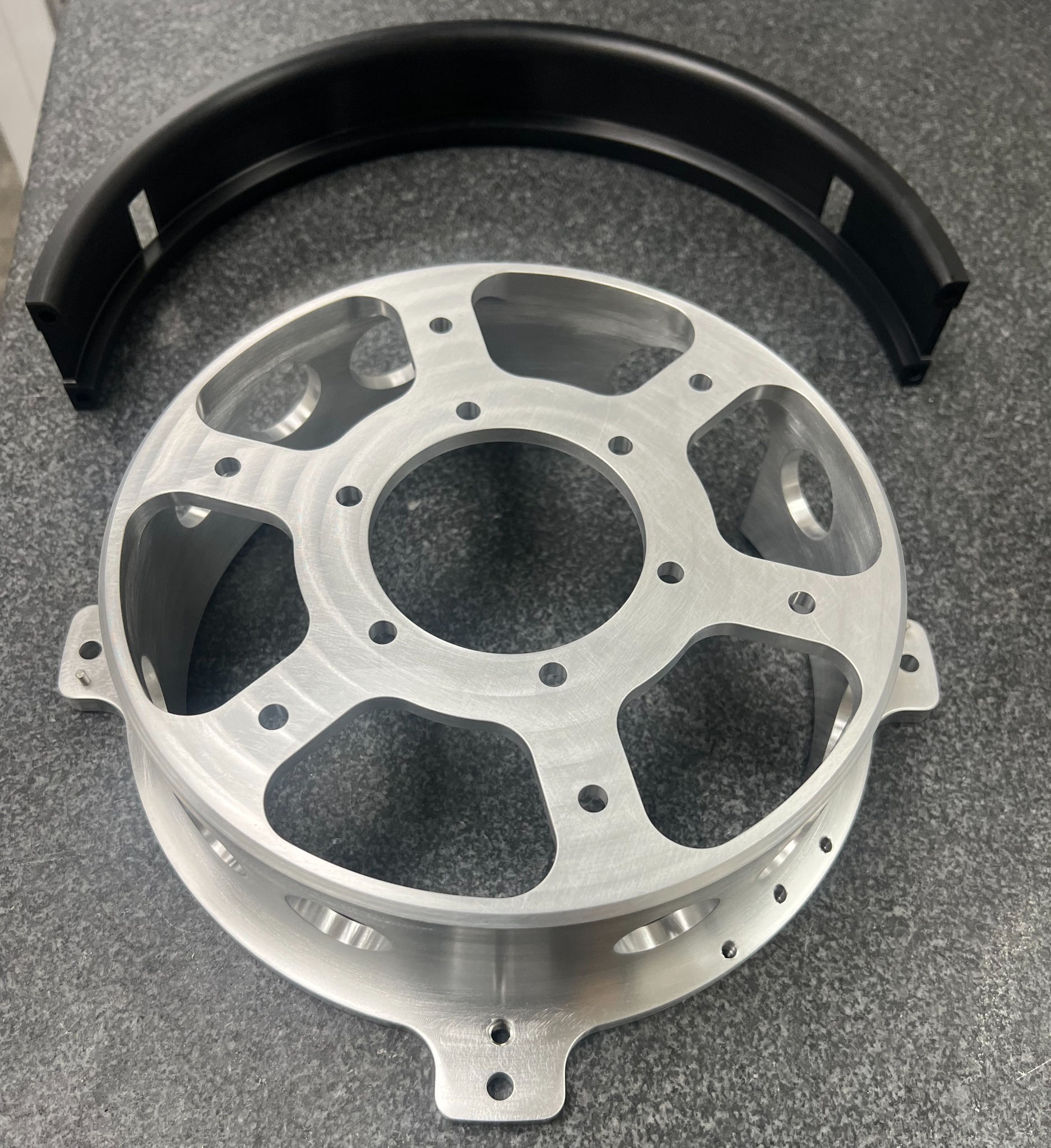 Precision machined circular aluminum component